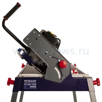 Плиткорез консольный ПУЛЬСАР ПК 200-1200 (1200Вт, диск 200x25.4мм, стол 390x960мм, пропил 32 мм, 43кг)