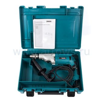 Дрель сетевая ударная MAKITA HP2070F (1010Вт, 0-1200/0-2900 об. мин, усиленный ключевой патрон, подсветка, кейс)