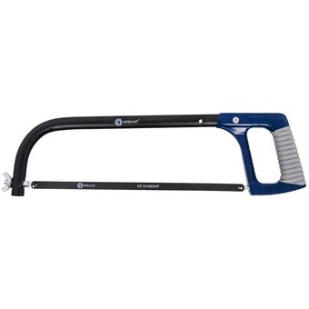 Ножовка по металлу КОБАЛЬТ 250 - 300 мм, металлическая рамка алюминиевая прорезиненная рукоятка, полотно HCS в комплекте (246-500)