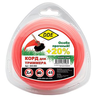 Корд триммерный DDE "Hard line" (круг армированный, диаметр 2,4 мм, длина  45 м)