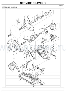 Деталировка Статор MAKITA 5008MG/5007N (596289-1)