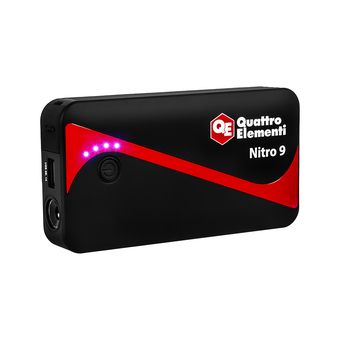 Пусковое устройство QUATTRO ELEMENTI Nitro 9 (12В, 9000 мАч, 450 А, USB, LCD - фонарь) (790-311)