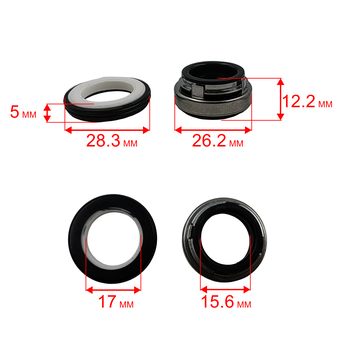 Сальник механический QUATTRO ELEMENTI Sewage 500F Ci-Cut (мех: Ø26мм, Ø17мм, высота 39мм) (кер: Ø28мм, Ø17мм, высота 39мм)