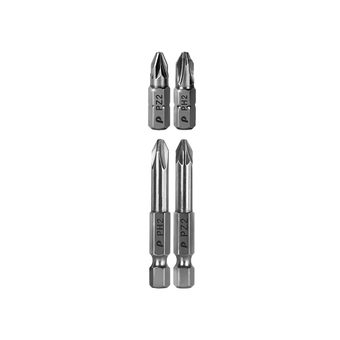 Набор бит ПРАКТИКА "Профи" 4шт PH2, PZ2 x 25мм, PH2, PZ2 x 50мм, блистер (036-544)