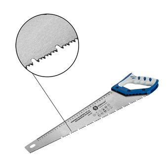 Ножовка по дереву КОБАЛЬТ переменный профиль зубьев, 450 мм, шаг 3.5 мм (7 TPI), закаленные зубья, 3D-заточка, 2-х комп. рукоятка (248-825)
