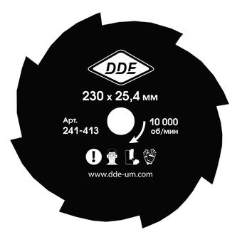 Нож для триммера DDE GRASS CUT (230 х 25,4/20 x 1,6 мм, 8 зубьев)