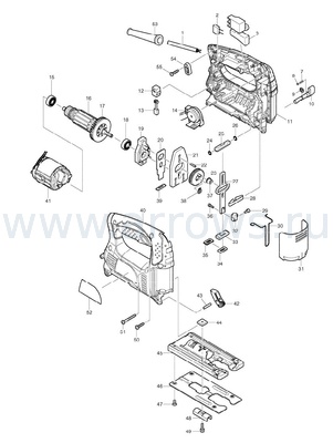 Деталировка Щеткодержатель MAKITA 3706 (643552-4)