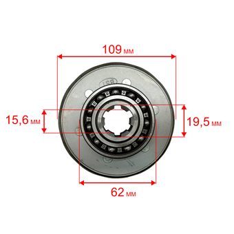 Чашка сцепления DDE к/в Ø25мм, 6 шлицов, Кентавр 2020