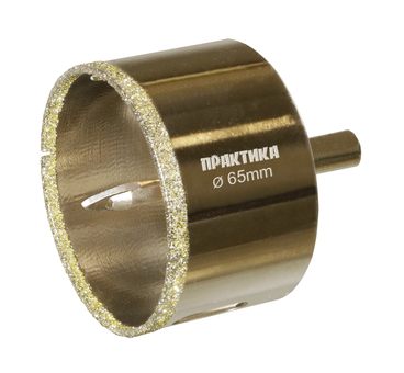 Коронка алмазная ПРАКТИКА "Профи" по керамограниту/керамике  65х70мм, пилотное сверло (1шт) блистер (917-705)