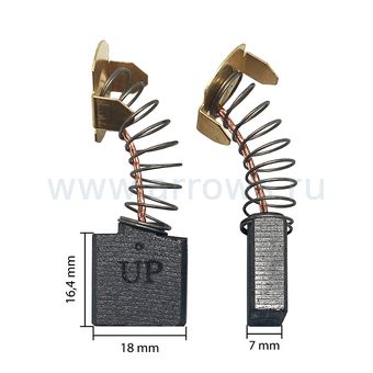 Щетка графитовая UNITED PARTS для MAKITA СВ-204 (аналог 191957-7)  7х18х16,4мм АВТОСТОП