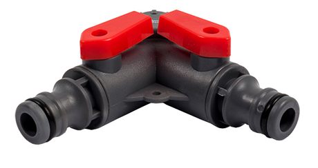Разветвитель QUATTRO ELEMENTI 2-х канальный, внутр. резьба 1/2" и 3/4", пластик (646-027)