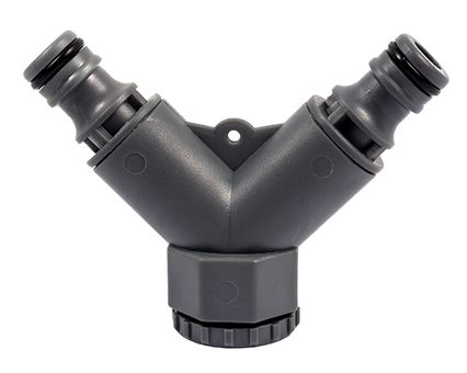 Разветвитель QUATTRO ELEMENTI 2-х канальный, внутр. резьба 1/2" и 3/4", пластик (646-027)