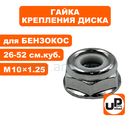 Гайка крепления диска UNITED PARTS M10*1.25 (левая резьба) для триммеров 26-52 куб.см.