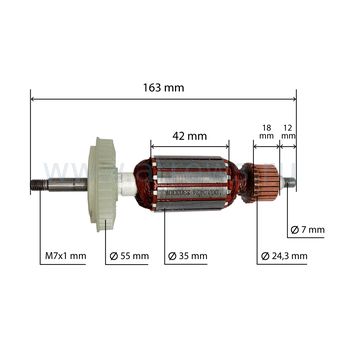 Якорь UNITED PARTS для BOSCH GWS8-115/8-125 (аналог 1604010A19)
