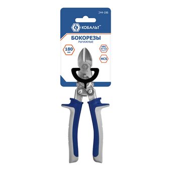 Бокорезы КОБАЛЬТ рычажные, 180 мм, 2-х компонентные рукоятки, CR-V, подвес (244-186)