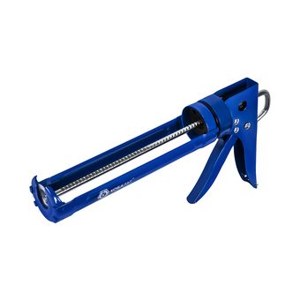 Пистолет для герметика КОБАЛЬТ 310 мл., полукорпусной, усиленный, толщ. стенок 1.5 мм, резак для баллонов, ремешок, усилие 10:1 (244-018)