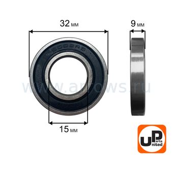 Подшипник шариковый UNITED PARTS 6002-2RS (закрытый)