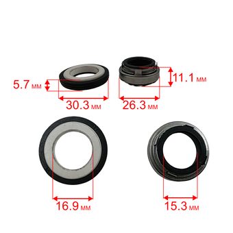 Сальник механический QUATTRO ELEMENTI Sewage 1500F Ci (мех: Ø26мм, Ø17,5мм, высота 42мм) (кер: Ø30мм, Ø17мм, высота 6мм)