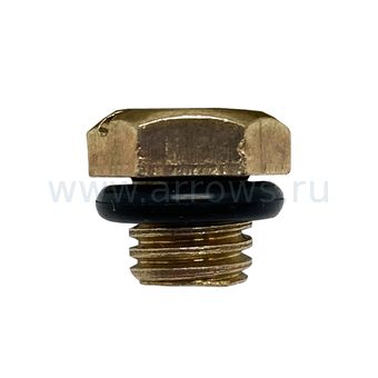 Пробка заливная шестигранная UNITED PARTS Ø9.5мм, М9.5х1.5мм для садовых насосов и насосных станций от 400/600 Вт (металл)
