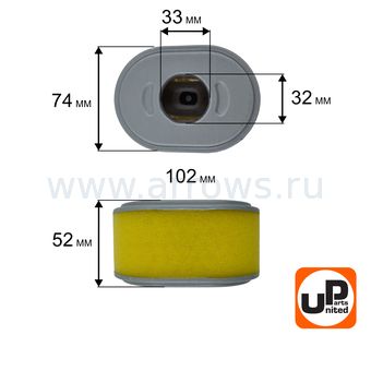Фильтр воздушный UNITED PARTS для двигателя HONDA GX110/GX120 (аналог 17210-ZE0-505)