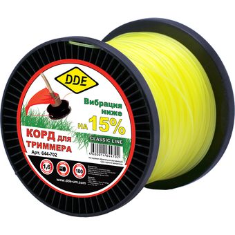 Корд триммерный DDE "Classic line"  (круг,  диаметр 1,6 мм, длина 184 м)