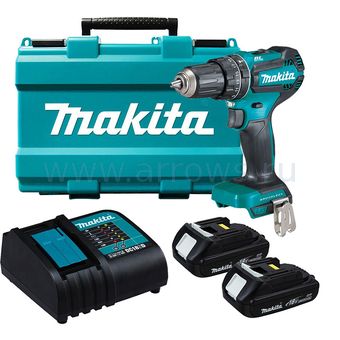 Дрель аккумуляторная ударная MAKITA DHP485SYE (18V, 50Нм, 2акб 1,5 Ач, кейс)