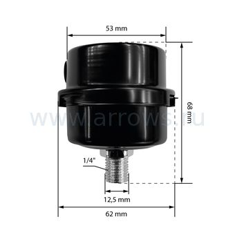 Фильтр воздушный UNITED PARTS для компрессора , резьба 1/4", диаметр 50мм (металлический) --> 90-1413