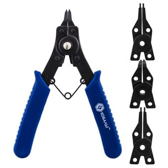 Съемник стопорных колец КОБАЛЬТ для внешних и внутренних колец 10-50 мм, 4 насадки: 45 град, 90 град, 180 град*2 шт, блистер (246-463)