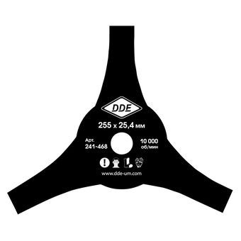 Нож для триммера DDE AIR-CUT (255 х 25,4/20 x 3,0 мм, 3-х лопастной)