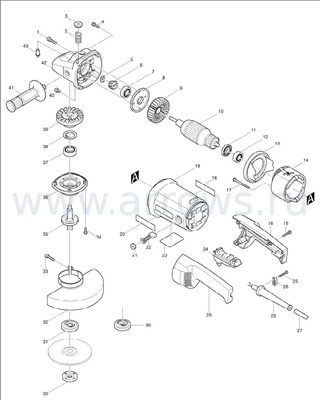 Деталировка Корпус редуктора MAKITA 9067/S/9069/S (135079-3)