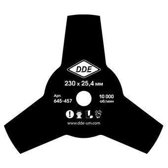 Нож для триммера DDE GRASS CUT (230 х 25,4 x 1,4 мм, 3-х лопастной)