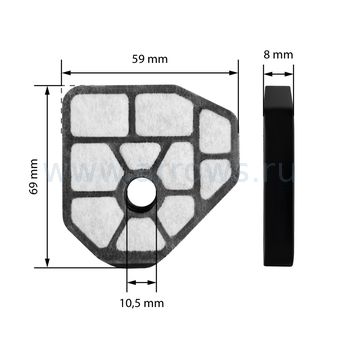 Фильтр воздушный UNITED PARTS для бензопилы PARTNER P340S/350S/360S (аналог 5742237-02)