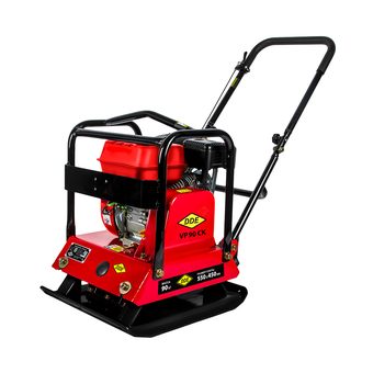 Виброплита DDE VP 90 CK (6,5 л.с., плита 550×450 мм, до 500 кв. м/час, 90 кг, гл. упл. 30 см, колеса)