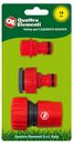 Набор поливочный QUATTRO ELEMENTI 3 предмета. Соединитель 3/4"-1шт, штуцер 1/2" и 3/4" (241-284)