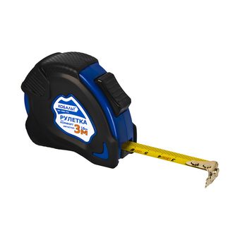 Рулетка КОБАЛЬТ Комфорт 3м x 16мм обрезиненный корпус, автостоп, магн.крючок, мат. покрытие ленты, толщина ленты 0.13 мм (646-775)