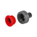 Штуцер для шланга QUATTRO ELEMENTI внутр. резьба 1/2" и 3/4" - БРС папа, мягкий пластик (646-034)