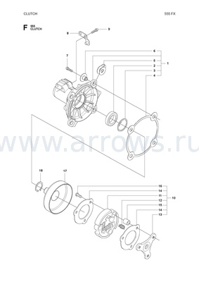 Деталировка Шланг топливный HUSQVARNA 345Е с гофрой (5374258-02)