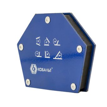 Угольник магнитный КОБАЛЬТ 95 х 48 мм, на 6 углов: 30, 45, 60, 75, 90, 135 градусов, магнит до 11 кг., блистер (790-069)