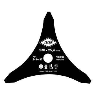 Нож для триммера DDE DAGGER CUT (230 х 25,4/20 x 1,6 мм, 3-х лопастной)
