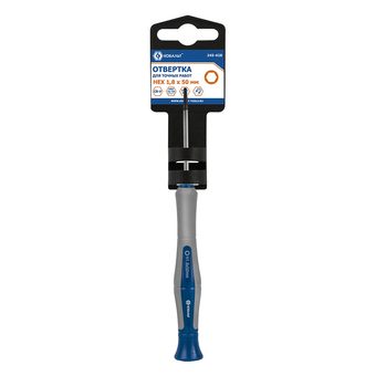 Отвертка для точных работ КОБАЛЬТ Ultra Grip HEX 1.8 х 50 мм, CR-V, двухкомпонентная рукоятка, подвес (245-428)