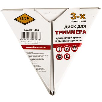 Нож для триммера DDE AIR-CUT (255 х 25,4/20 x 3,0 мм, 3-х лопастной)