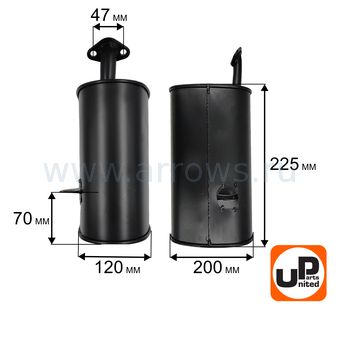 Глушитель UNITED PARTS для генератора 2кВт (90-1096)