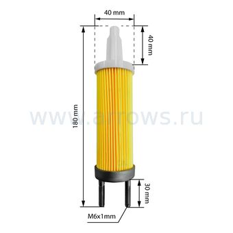 Фильтр топливный UNITED PARTS для двигателя UD186 длина 115 мм (мотопомпа)