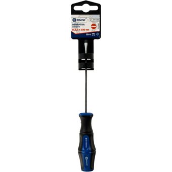Отвертка Ultra Grip КОБАЛЬТ SL 3,0 х 100 мм, CR-V, двухкомпонентная рукоятка, подвес (646-232)