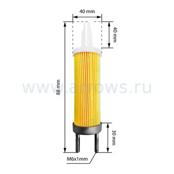 Фильтр топливный UNITED PARTS для двигателя UD186 длина 58 мм (генератор)