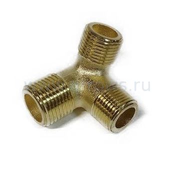 Фитинг-тройник UNITED PARTS для компрессора угловой, резьба внешняя  3/8"×3/8"×1/2"