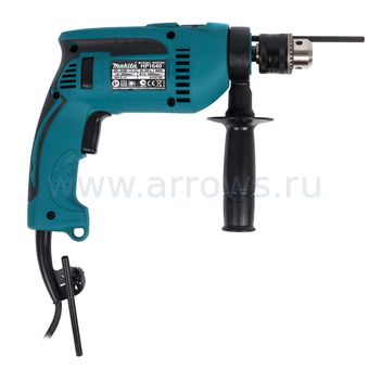 Дрель сетевая ударная MAKITA HP1640 (680Вт, 0-2800 об. мин, ключевой патрон)