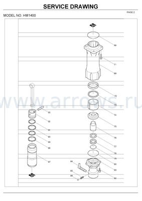 Деталировка Уплотнение Makita HM1800 п.106 выключателя паралон (685725-3)