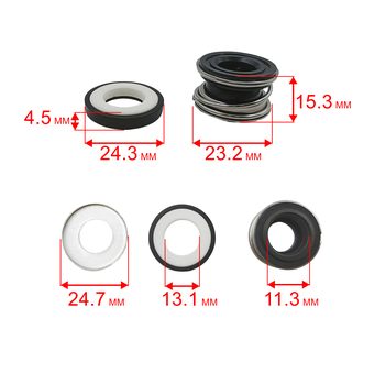 Сальник механический QUATTRO ELEMENTI D1300F Grande (мех: Ø23,5мм, Ø12мм, высота 15мм) (кер: Ø24мм, Ø13мм, высота 4,5мм)