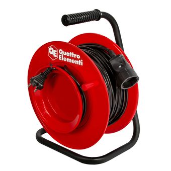 Удлинитель силовой QUATTRO ELEMENTI УХ10-001 - 30 м, провод ПВС 2х1,0 мм2, 1 литая роз., катушка пластик (101-569)